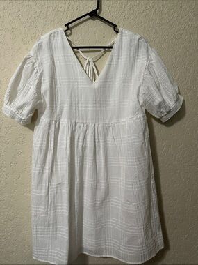 ANDREE BY UNIT White mini Dress with White Neckline Trim S